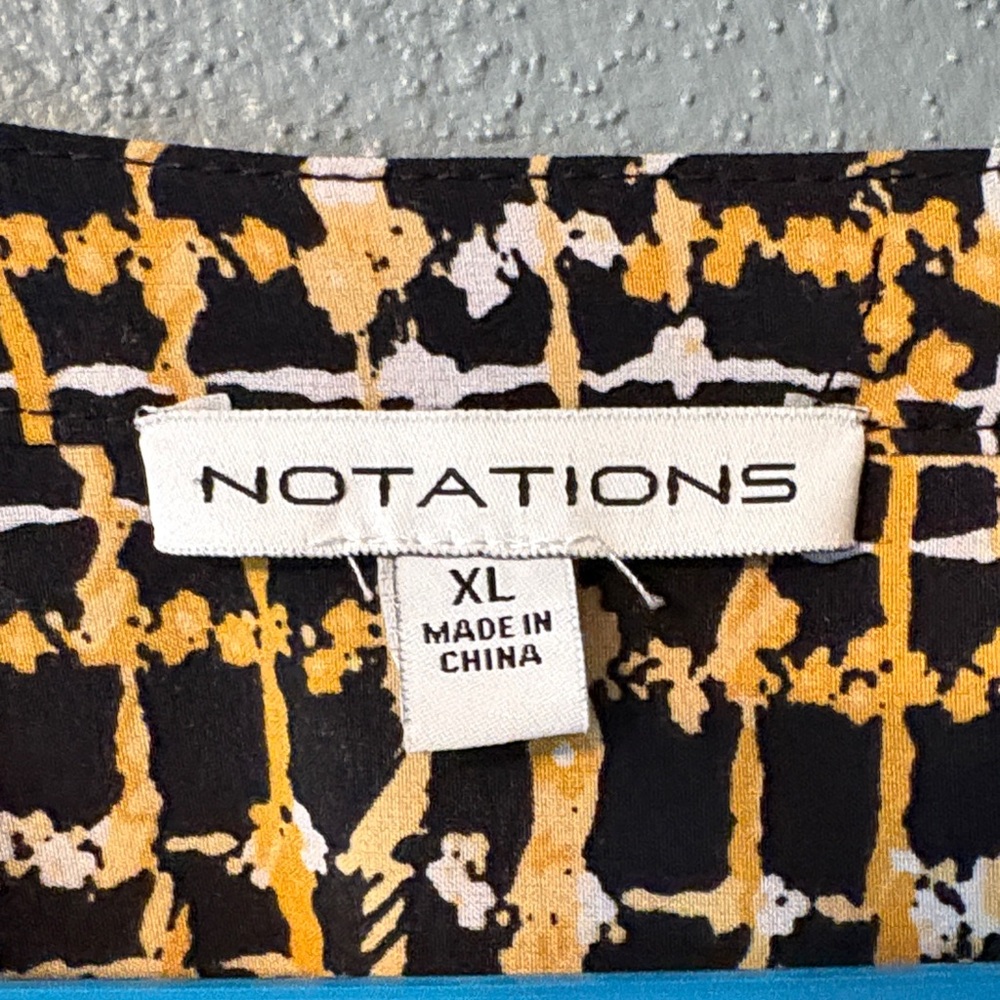 Notations Black and Yellow Checkered Blouse - Picture 2 of 4
